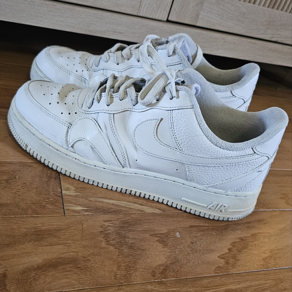 White Nike Air Force 1 Reverse Swoosh Sneakers